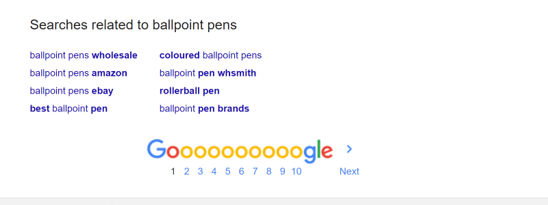 Google related searches
