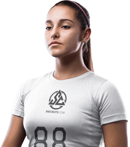 Volleyball player wearing SheCruits shirt